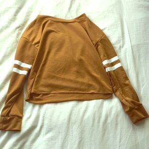 Brown Crop Top Long Sleeve